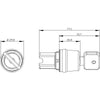 Siemens Key-operated switch, 2 pos, blue, round, 22mm