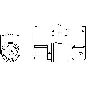 Siemens Key-operated switch, lock 73038, position O-I, blue