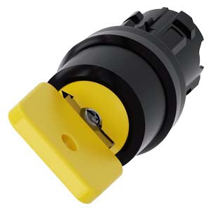 Siemens Sirius Key-operated switch head, momentary, yellow, 22mm