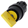 Siemens Sirius Key-operated switch head, momentary, yellow, 22mm
