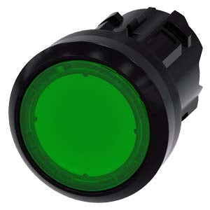 Siemens Indicator light in illuminated pushbutton design, round, green, 22mm