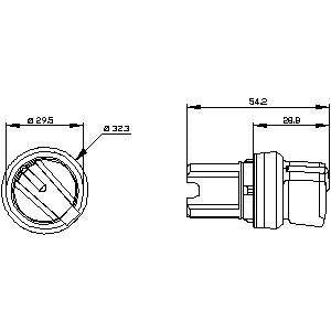 Siemens Selector switch, illuminable, 2 positions, white, 22mm