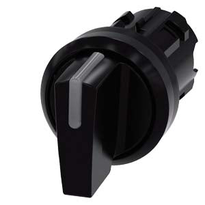 Siemens Illuminable selector switch, 3 position, black, 22mm