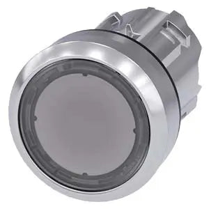Siemens Pushbutton, clear, flat momentary contact type, 22mm