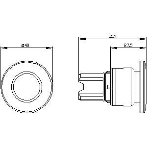 Siemens Mushroom pushbutton, red, pull-to-unlatch, 22mm