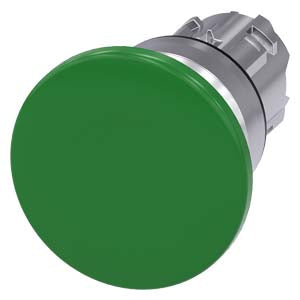 Siemens Mushroom p/button, momentary contact, green, 40mm Siemens