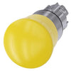 Siemens Mushroom pushbutton, round, metal, yellow, latching, 22mm