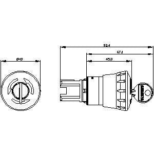 Siemens Emergency stop pushbutton, red, key-operated release