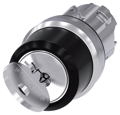 Siemens RONIS key-operated switch, 22 mm, round, lock number SB30, with 2 keys, 2 switch positions