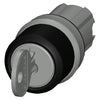 Siemens RONIS Key-operated switch, 3 position, round, metal, shiny, 22mm