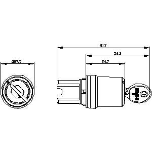 Siemens Key-operated switch, 22mm, metal, lock number E7(VW)