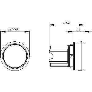 Siemens Illuminated pushbutton, white, round, 22mm