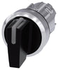 Siemens Illuminable selector switch, round, 3 pos, black, 22mm
