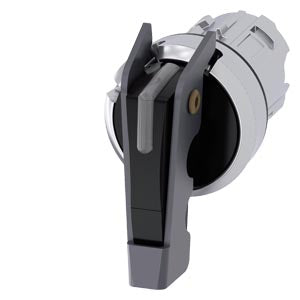 Siemens Illuminable selector switch, metal, 3 position, black, 22mm