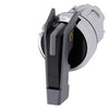 Siemens Illuminable selector switch, metal, 3 position, black, 22mm