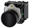 Siemens Pushbutton, momentary contact, black, 1NO, 22mm