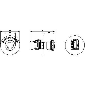 Siemens Emergency stop pushbutton red, yellow backing plate