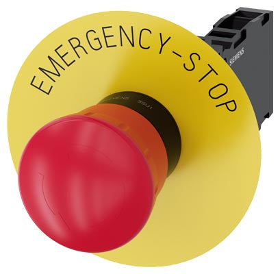 Siemens Emergency stop mushroom p/button, red, 1NO+1NC, 22mm
