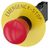 Siemens Emergency stop mushroom p/button, red, 1NO+1NC, 22mm