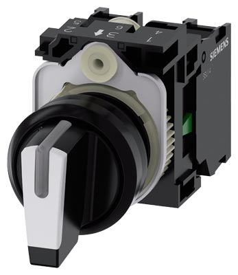 Siemens Selector switch, illuminable, screw, 3-position, 1NO, 22mm