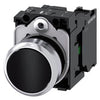 Siemens Pushbutton, black, flat, screw terminal, 22mm Siemens