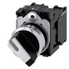 Siemens Illuminable selector switch, metal, white, 2 position, 22mm