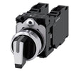 Siemens Selector switch, illuminable, 22 mm, white, I>O<II