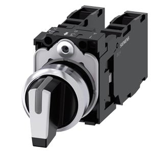 Siemens Selector switch, illuminable, 22 mm, white, I>O<II