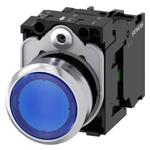 Siemens Illuminated pushbutton, blue, LED 24VAC/DC, 22mm
