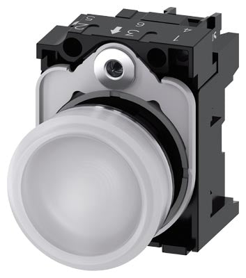 Siemens Indicator lights w/ holder, LED, round, screw, white, 22mm