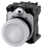 Siemens Indicator lights w/ holder, LED, round, screw, white, 22mm
