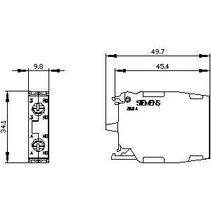 Siemens Contact module with 2 contact elements, 2NO