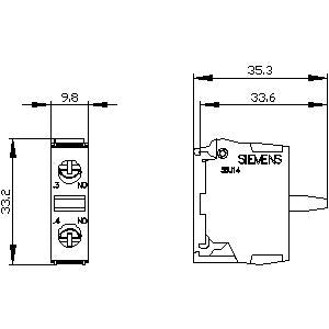 Siemens Contact module with 1NO, screw-type