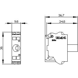 Siemens LED module for floor mounting, blue, spring, 24VAC/DC