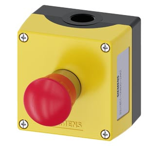 Siemens Enclosure, emergency stop pushbutton, red, 1NC