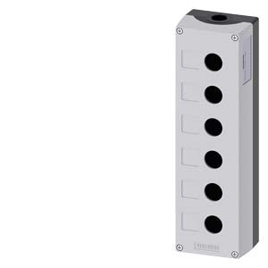 Siemens SIRIUS ACT Enclosure for command devices, 6 hole, grey, Ø22mm
