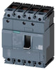Siemens SENTRON Molded case circuit breaker, Din rail, 4-pole, 25kA, 125A