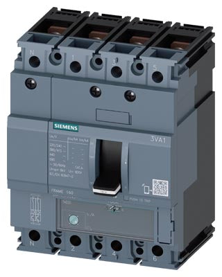 Siemens Sentron Molded case circuit breaker, Din rail, 4-pole, 125A, 25kA