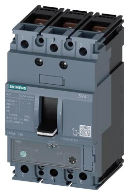 Siemens circuit breaker 3VA1 IEC Frame 160 breaking capacity class H Icu=70 kA @ 415 V 3-pole