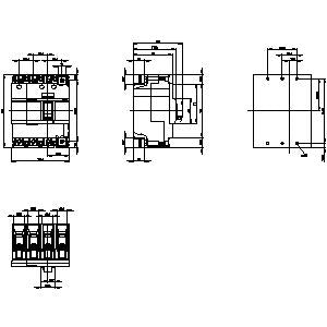 Siemens MCCB with thermal, 3VA51 frame, 4-pole, 60A