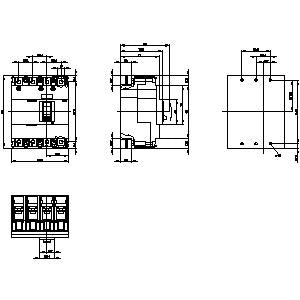 Siemens MCCB, frame size 100, 4-pole, 50A, 16kA