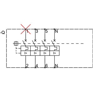 Siemens MCCB, frame size 100, 4-pole, 50A, 16kA