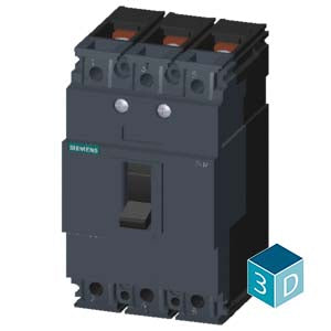 Siemens MCCB, frame size 100, 3-pole, 63A, 16kA