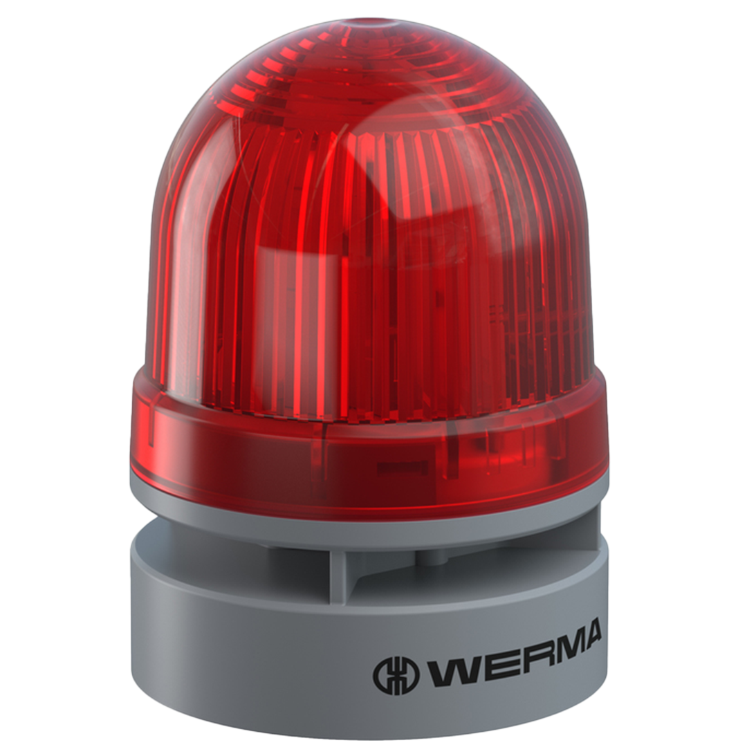 Werma Mini Twinlight combi, red, 95dB, 24VAC/DC, 62 x 85mm