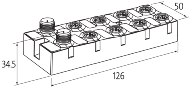 Murr Compact module, 16 multifunction channels, 8 x M12
