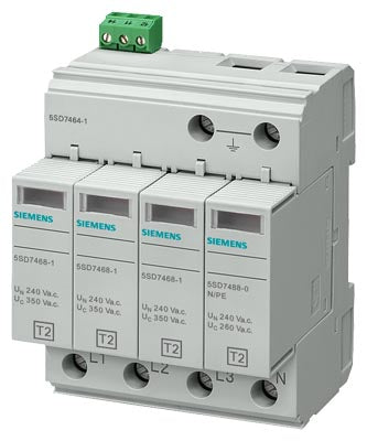 Siemens Surge protector, Din rail mount, 1-phase, 40kA