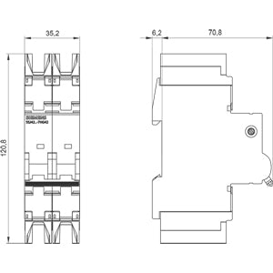 Siemens Circuit breaker, 2-pole, 10kA, 8A