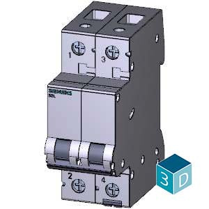 Siemens Miniature circuit breaker, 2-pole, 400V, 10kA, 16A