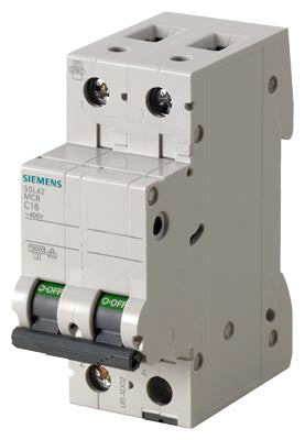 Siemens Miniature circuit breaker, C-curve, 2-pole, 400V, 10kA, 20A
