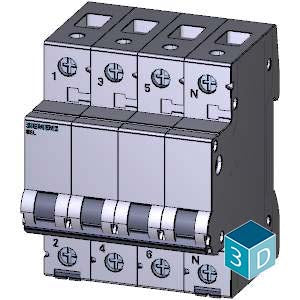 Siemens Miniature circuit breaker, C, 3+N-pole, 400V, 10kA, 16A